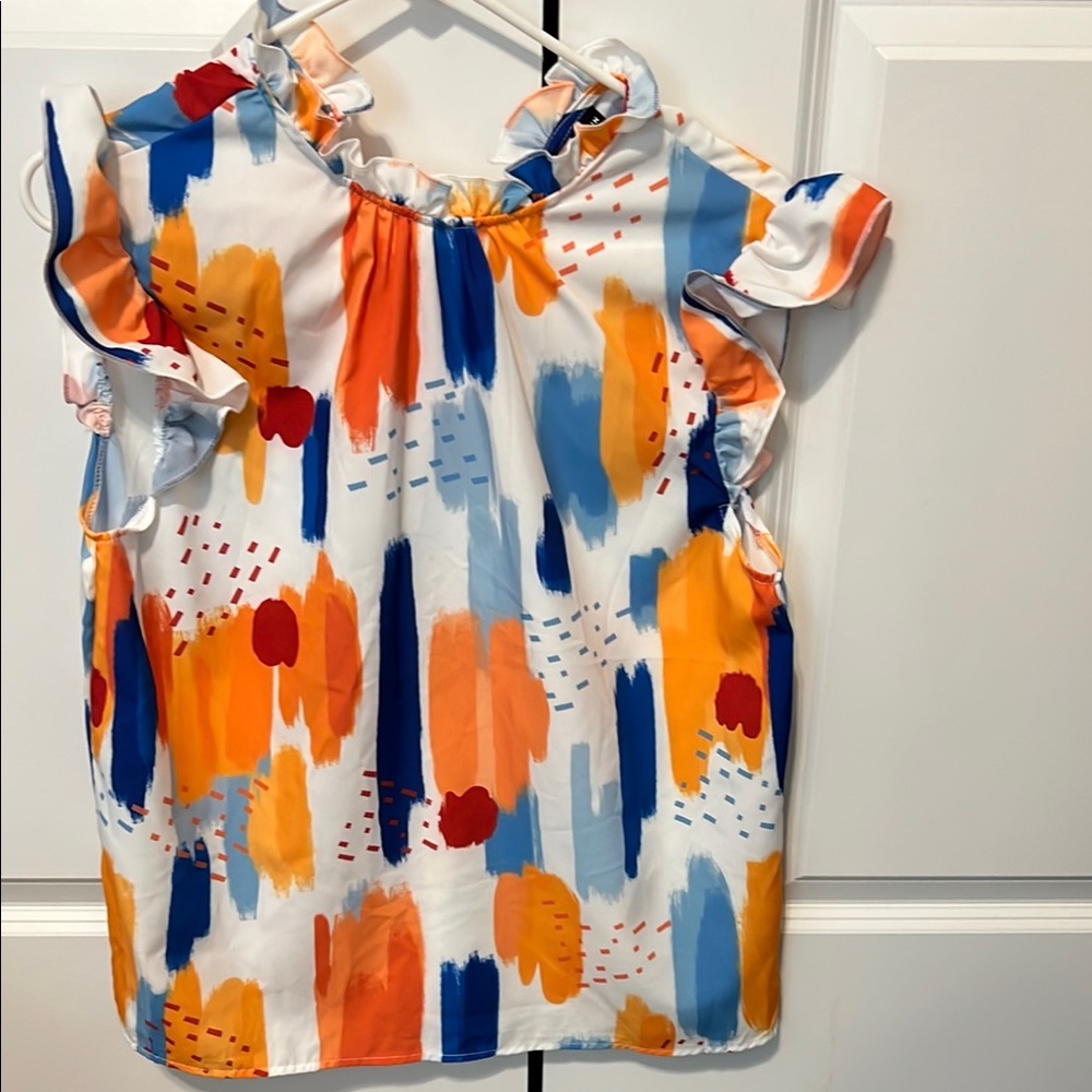 Colorful Abstract Print Women's Top